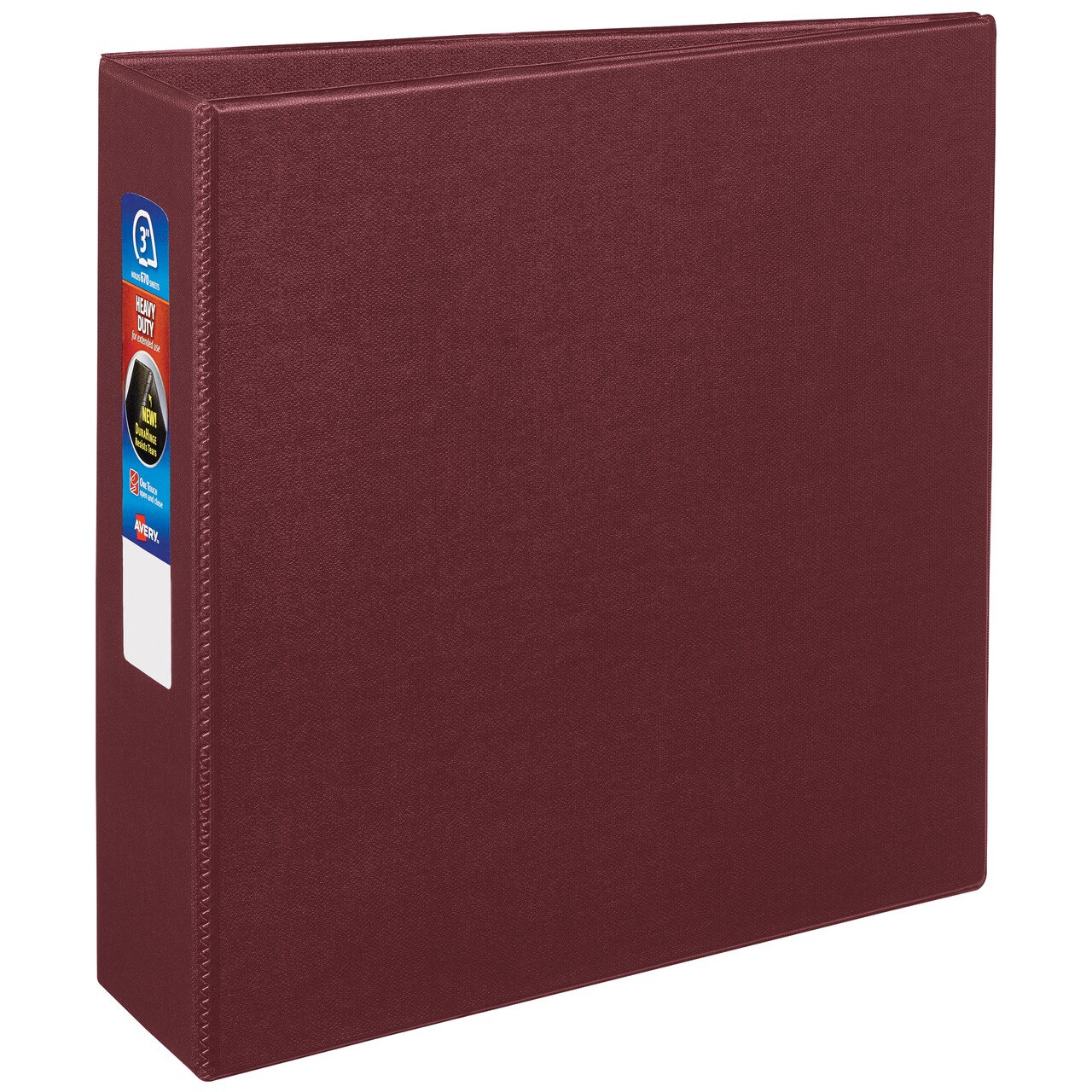 Avery Heavy-Duty 3 Ring Binder, 3" One Touch EZD Rings, 3.5" Spine, 1 Maroon Binder (79363)